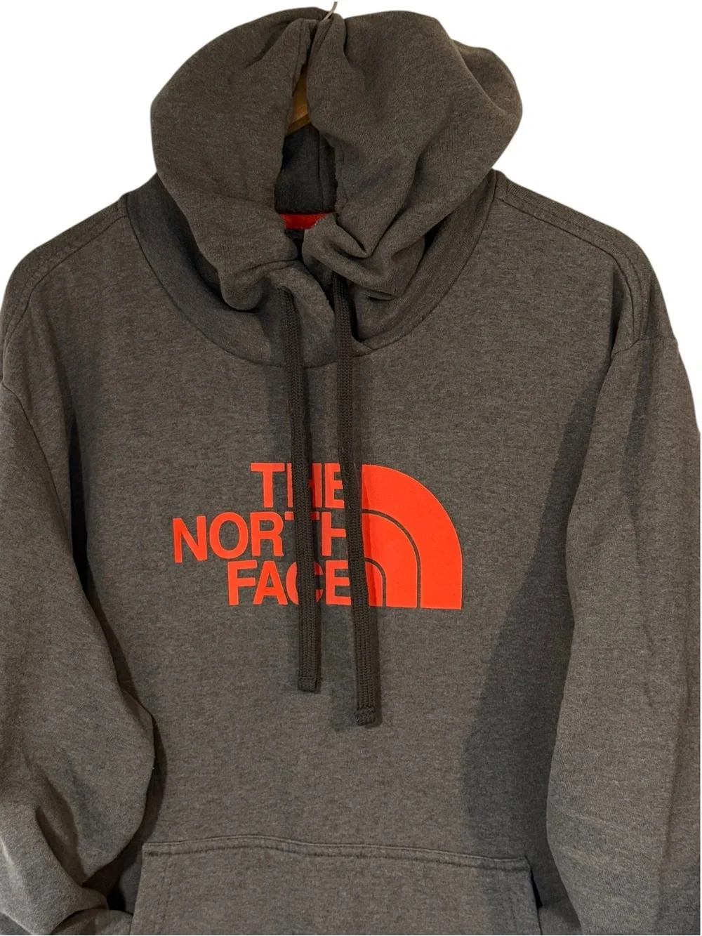 The North Face Men's Half Dome Pullover Hoodie Charcoal Gray Orange Logo XXL